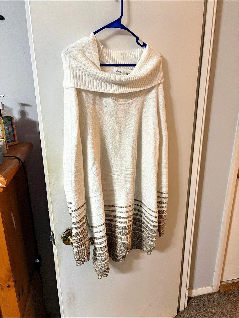 Calvin Klein Cowl Neck Sweater Cream
